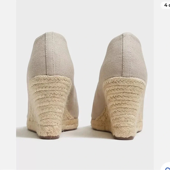 J. Crew Women’s Canvas Espadrille Wedges, Color Flax (Beige), Sz 8New With Box - Picture 2 of 7